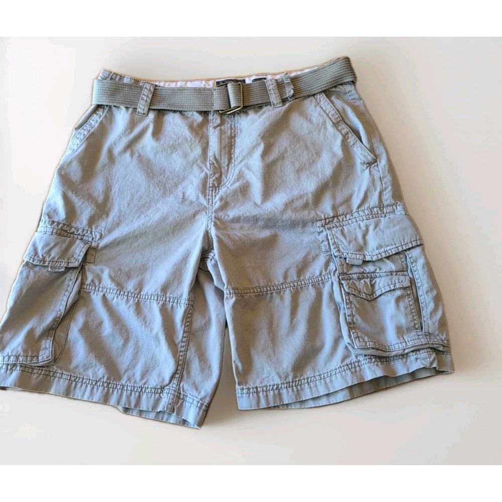 American Rag Cargo Shorts W/Belt Relaxed Fit Mens Gray Sz 38 W 11"L Snap Pocket